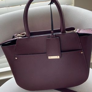 Zara burgundy medium tote bag